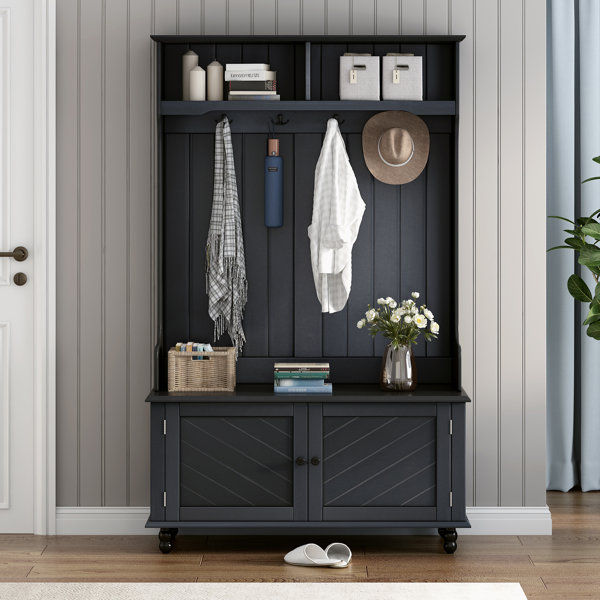Aaltien Hall Tree 40.1'' Wide with Bench and Shoe Storage added by Alexandra Reif