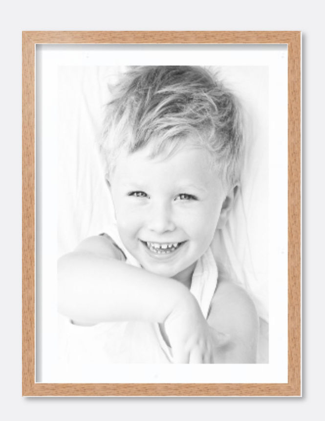20x28 European Beech 1 opening collage Picture Frame Super White mat added by Morgan Hatch
