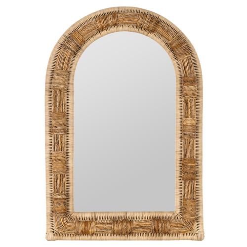 Baara Coastal Beach Natural Banana Leaf Woven Frame Wall Mirror added by Katherine Pavelich