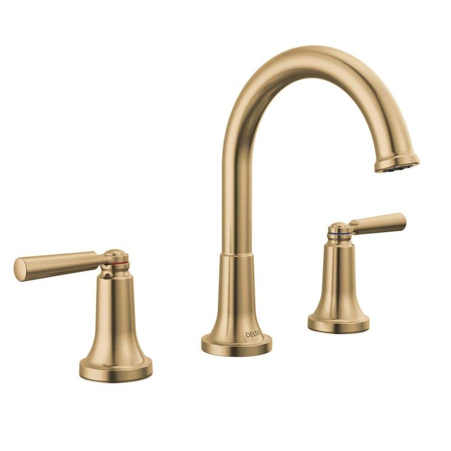 Delta Saylor 8 in. Widespread Double Handle Bathroom Faucet in Champagne Bronze 3535-CZMPU-DST - The Home Depot added by Alicia Locher