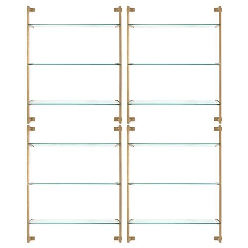 Ellen Regency Antique Gold Iron Clear Tempered Glass Wall Shelf - Set of 4 added by Lauren Houston
