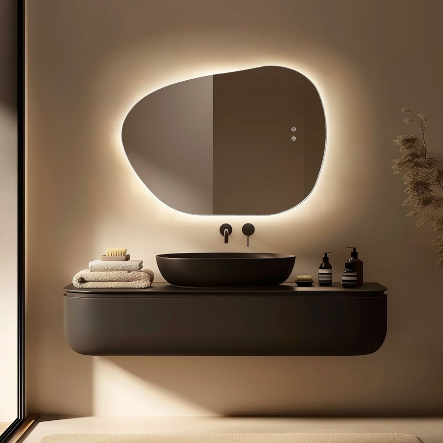 Wrought Studio™ Dibbrun Frameless Lighted Bathroom Mirror Anti-Fog LED Wall Mirror & Reviews | Wayfair added by Agatha Creegan