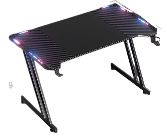 HLDIRECT LED Gaming Desk 47 Inch Ergonomic Gamer Workstation Gamer Table Carbon Fibre Surface Large Compuster Desk with Cup Holder & Hedphone Hook Black added by Whitney Crutcher