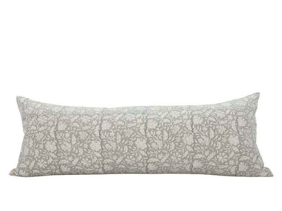 ANJU  14x36 Gray Floral Long Lumbar Pillow Cover Oversized - Etsy added by Madison Subry