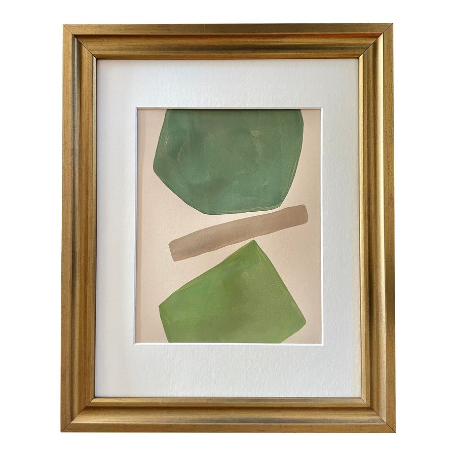 2023 "Trifoglio" Contemporary Minimalist Abstract Painting by r.k. Red added by Alison Diven