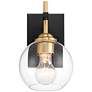 Duka 9 3/4" High Black and Gold Glass Globe Wall Light | www.lampsplus.com added by Ashley Conner