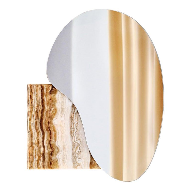 Modern Wall Mirror Lake 4 by Noom with Onyx Base added by Olga Dragieva