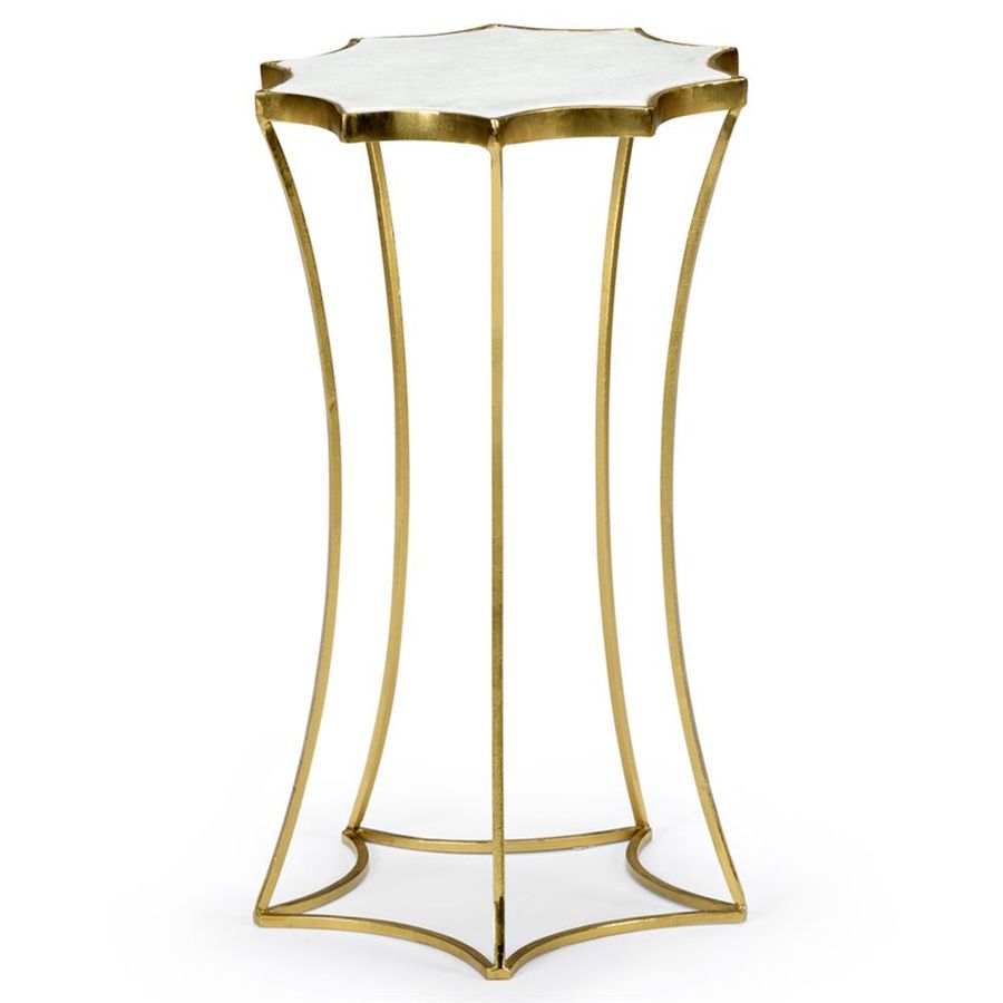 Angel Hollywood Regency Marble Top Gold Iron SideTable added by Alexandra OBrien