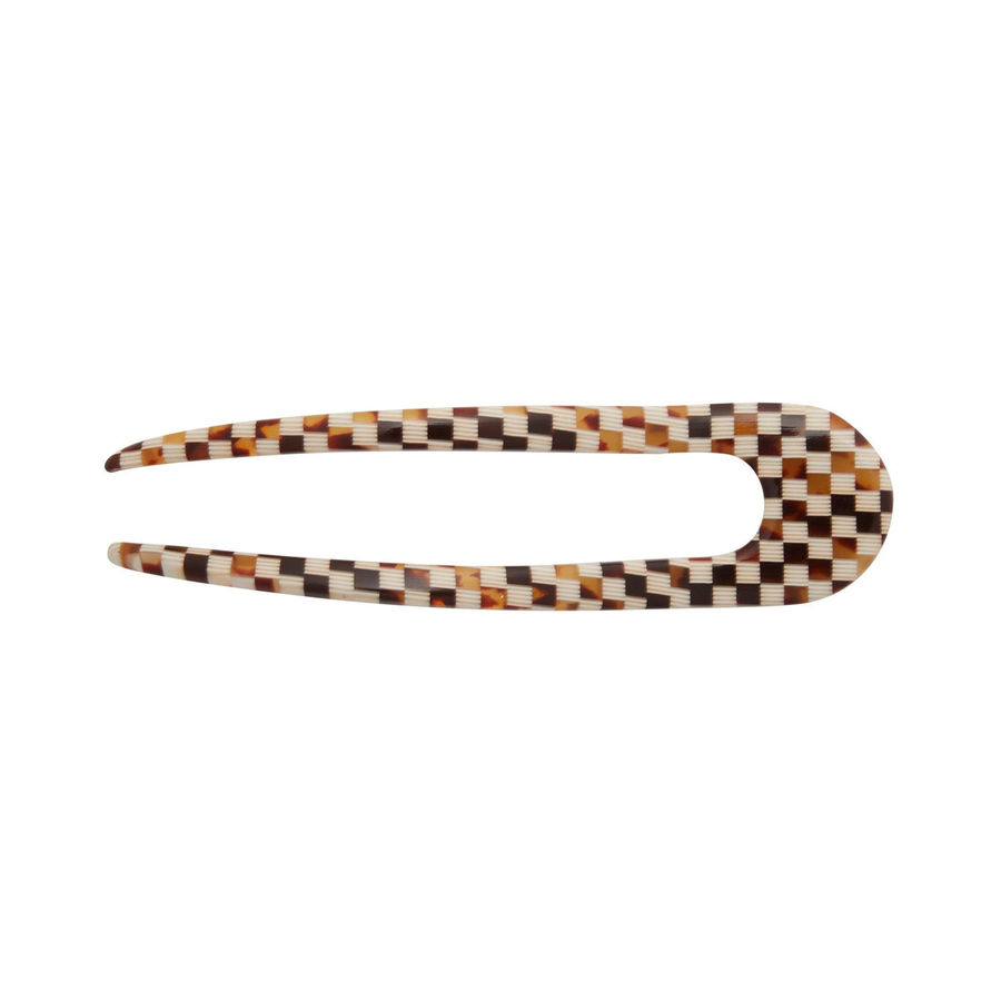 French Hair Pin in Tortoise Checker added by Spoak 