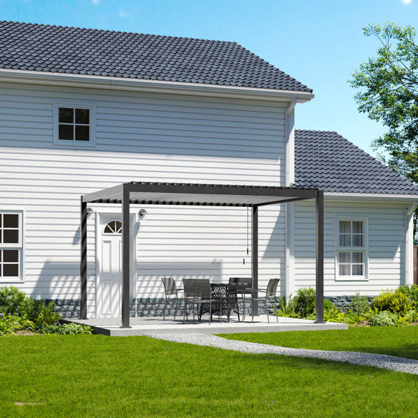 Pergola 10 Ft. W x 13 Ft. D Adjustable Louvered Roof Metal Pergola added by Sunayna Ravula