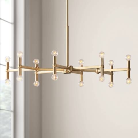 Possini Euro Marya 37" Wide Satin Brass 16-Light Modern Chandelier - #15A85 | Lamps Plus added by Jillian Guzman