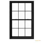 37.375 in. x 60 in. W-2500 Series Black Painted Clad Wood Double Hung Window w/ Natural Interior and Screen added by Lauren Hess