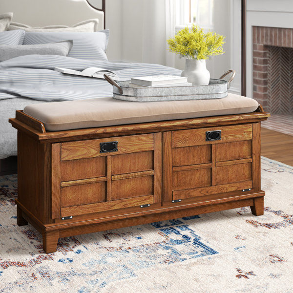 Almendra Microfiber / Microsuede Upholstered Storage Bench added by sophia lin