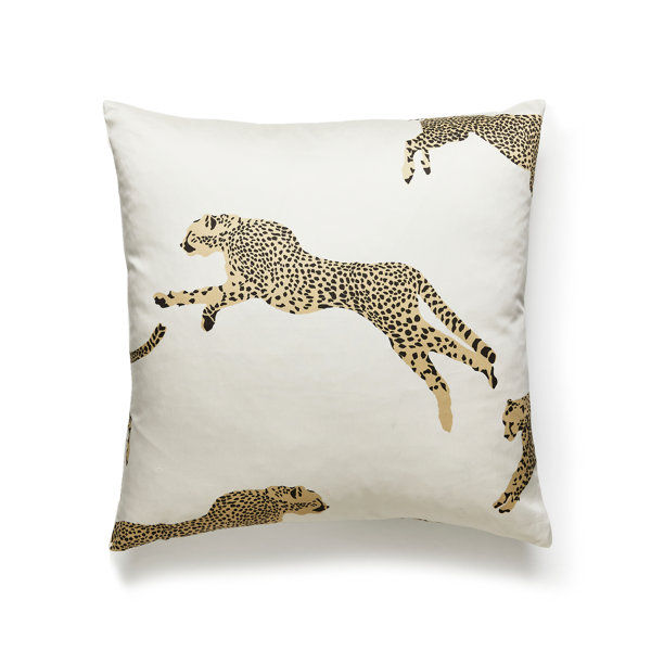Leaping Cheetah Sahara Square Throw Pillow Cover & Insert by Scalamandre added by Rileigh Florshinger