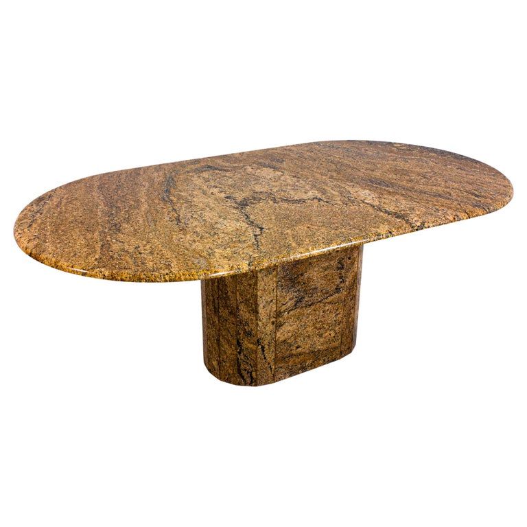 Monumental Dining Table in Rich Brown Stone, Italy, 1970s added by Rose Jacobsen