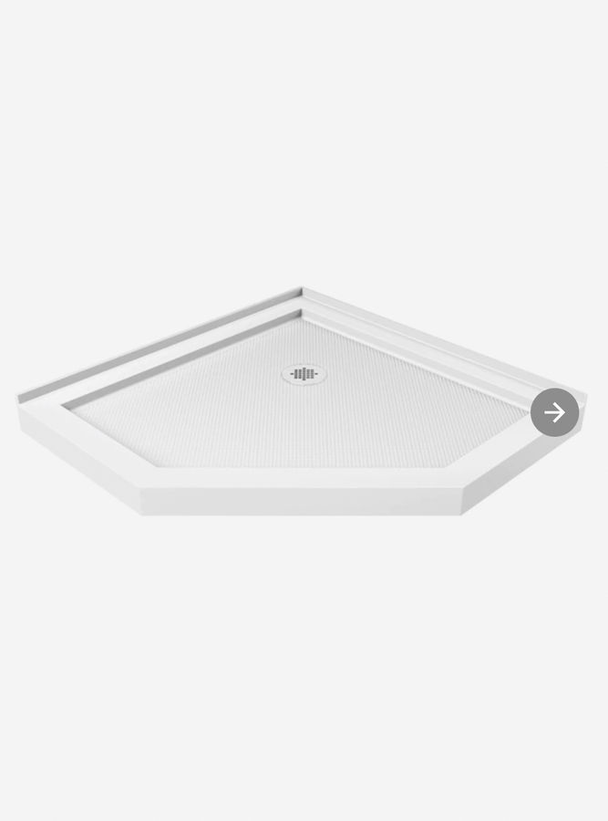 DreamLine SlimLine 36-in W x 36-in L with Corner Drain Double Threshold Neo-angle Shower Base (White) added by andrea fernandez