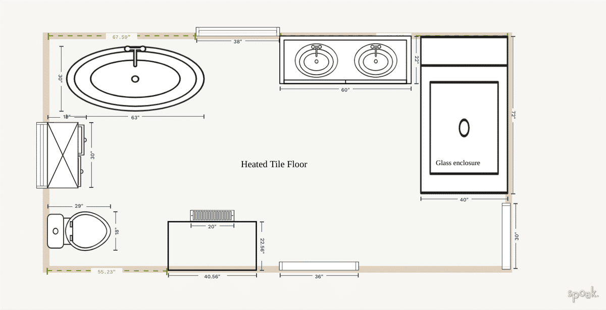 Bathroom Layout designed by Julie Heintz