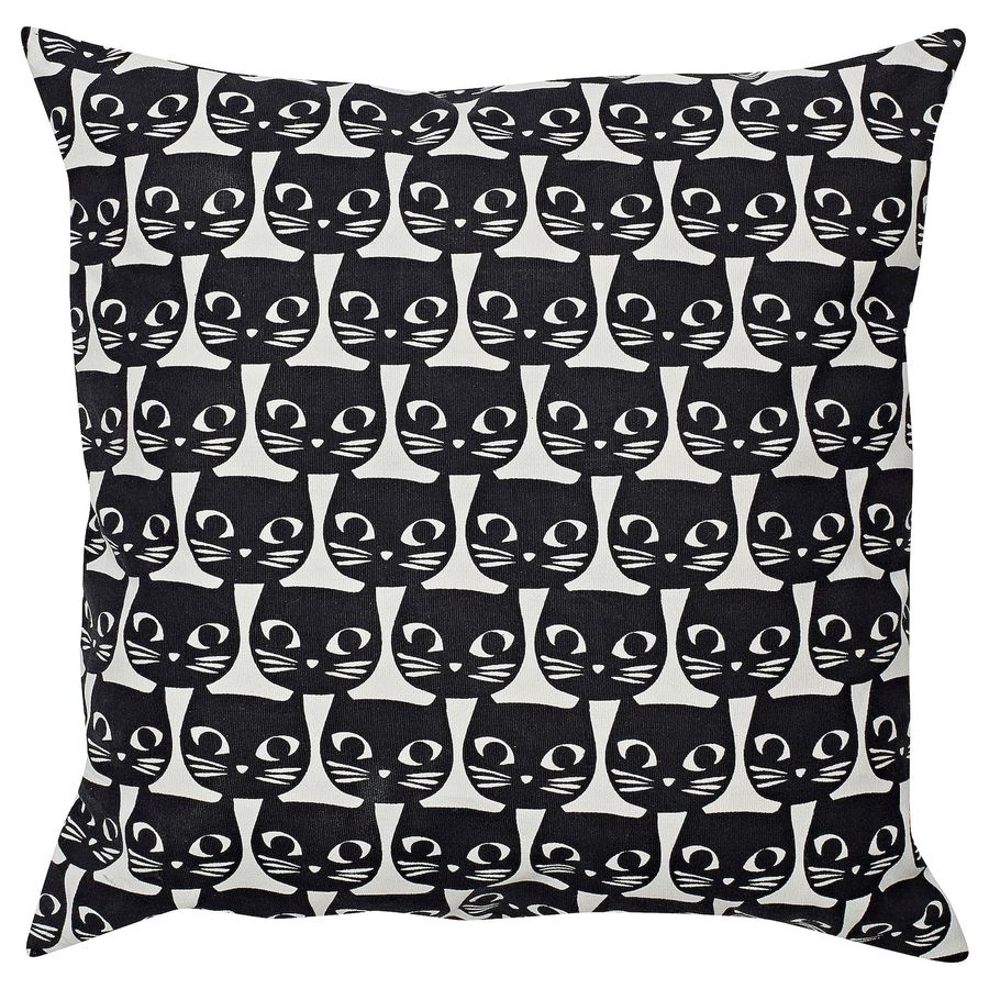 GERDIE Cushion, white/black cat, 16x16" - IKEA added by Spoak Member