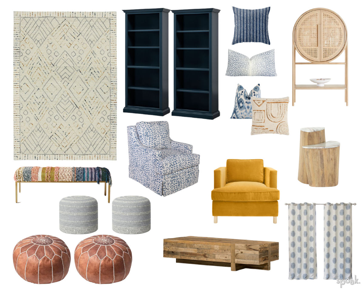 Gold Kitchen + Living Room Inspo designed by Kate Lynn Nemett