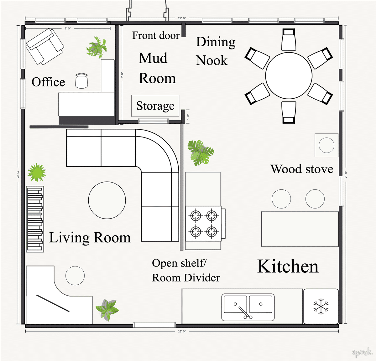 Kitchen Plan designed by Allegra Williams