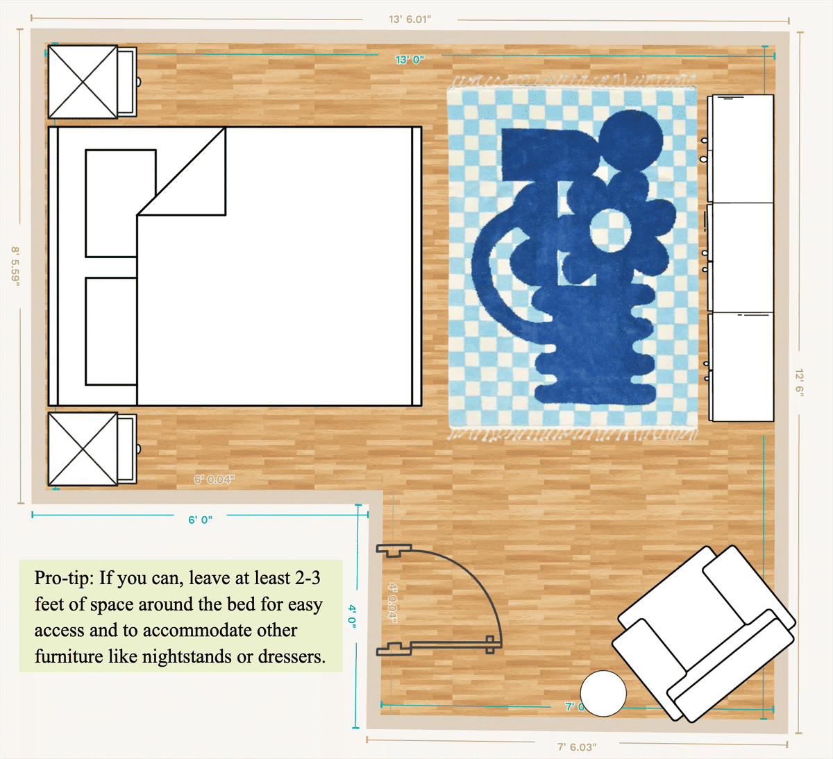 Guest Bedroom Floor Plan designed by Spoak 