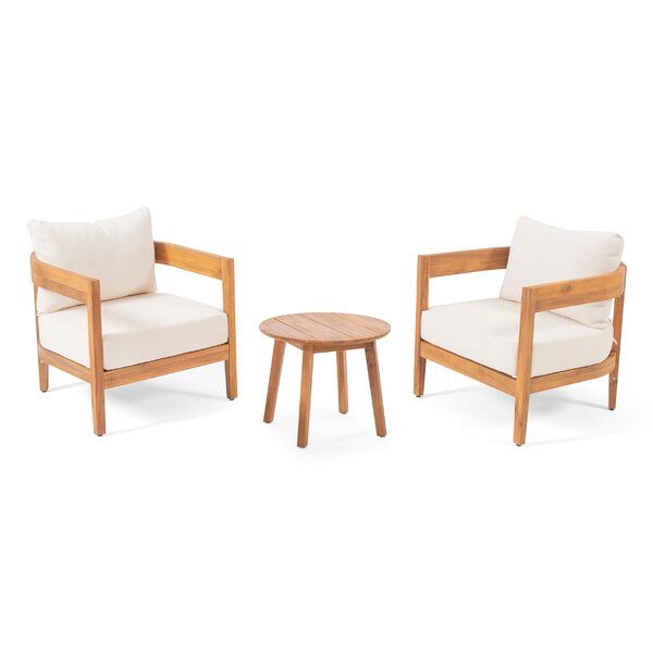 Vita Outdoor 3 Piece Seating Group with Cushions added by Kate McKay Designs
