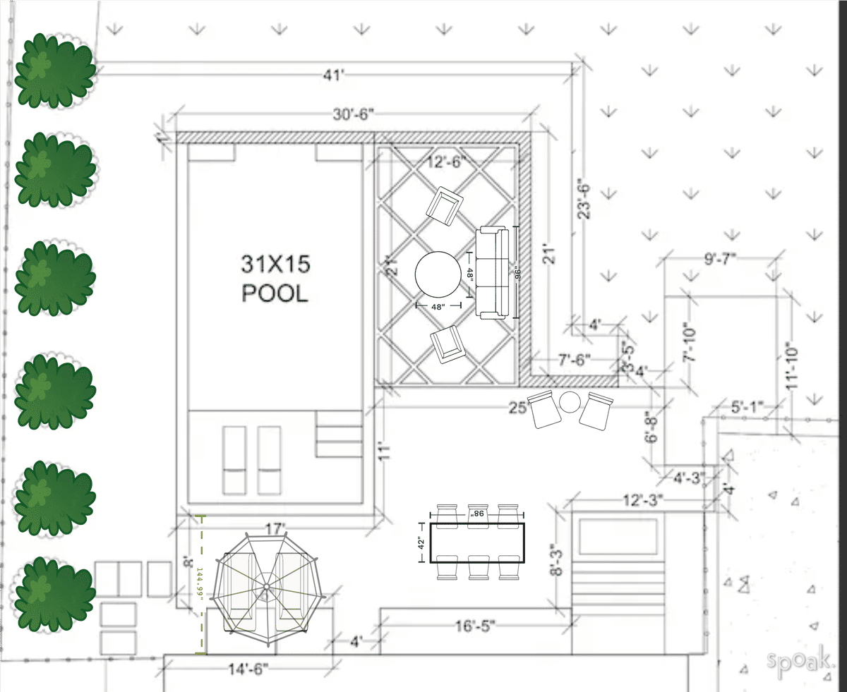 Outdoor Floor Plan designed by Dappled Willow Decor