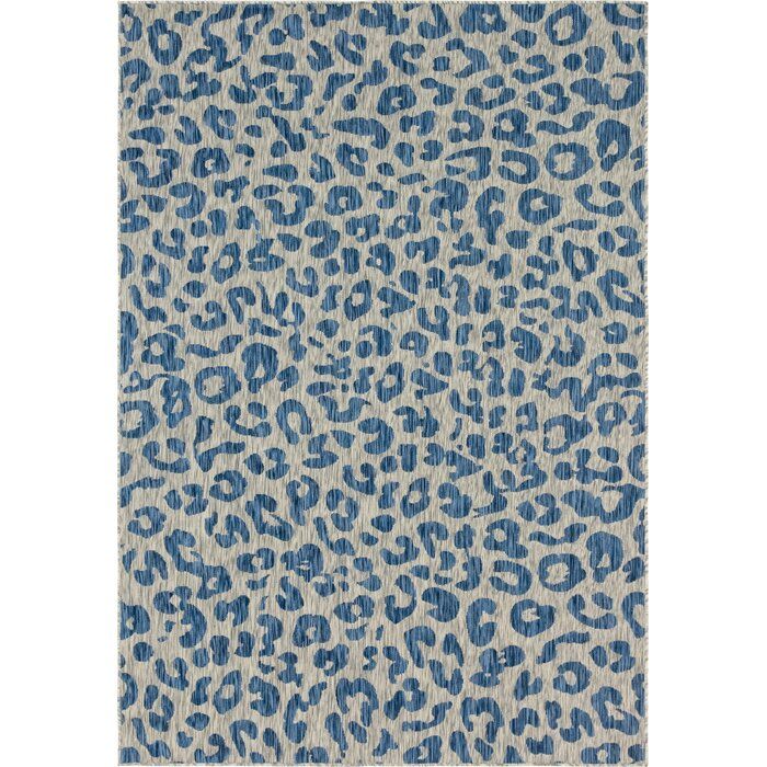 Munk Animal Print Indoor / Outdoor Area Rug in Blue/Gray (7' x 10') added by Christina Miller