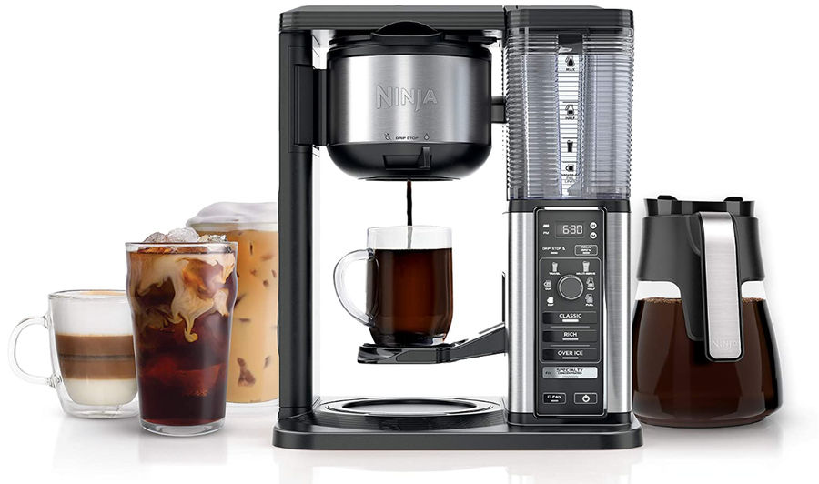 Ninja CM401 Specialty 10-Cup Coffee Maker, with 4 Brew Styles for Ground Coffee, Built-in Water Reservoir, Fold-Away Frother & Glass Carafe, Black added by Jamie Moon