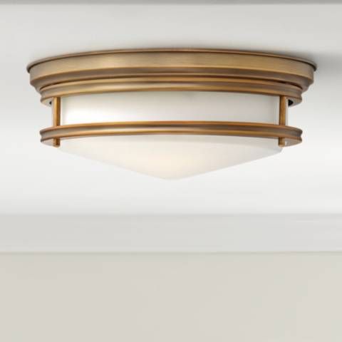 Hinkley Hadley 14" Wide Flush Mount Brushed Bronze Ceiling Light - #W9214 | Lamps Plus added by Sandy Schargel Interiors