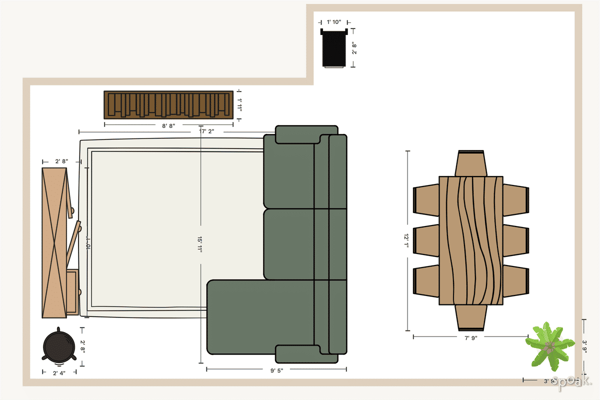 Family Room Layout designed by Laurian Green