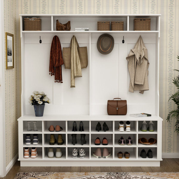 Hall Tree 63'' Wide with Bench and Shoe Storage added by Tammy Gerber