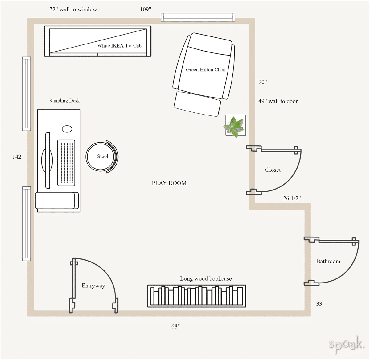 Play Room Layout designed by Katie Goodsell