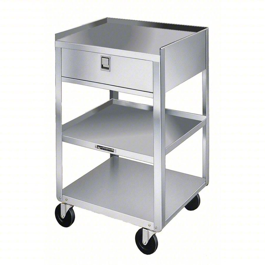 LAKESIDE Corrosion-Resistant Mobile Medical Equipment Stand: Stainless Steel, (4) Swivel, Silver added by Melissa Genest
