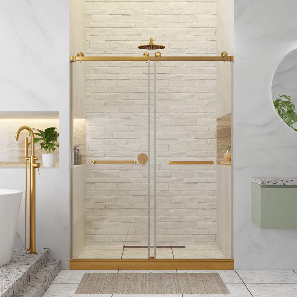 60'' W X 80'' H Double Sliding Frameless Shower Door added by Jamie Moon