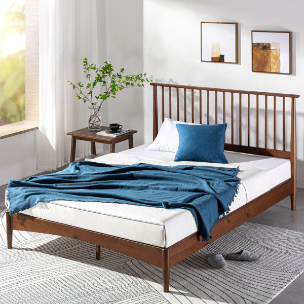 Rashay Mid-Century Modern Wood Spindle Platform Bed added by Jessica Hutchinson