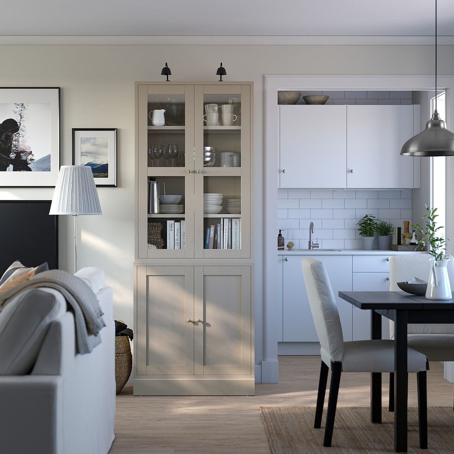 HAVSTA Storage combination w/glass doors, gray-beige added by Ashley Boyd