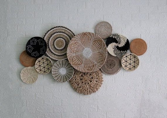 Set of 13 Basket Wall Decor Boho Wall Decor Boho Wall Art - Etsy added by Spoak Member