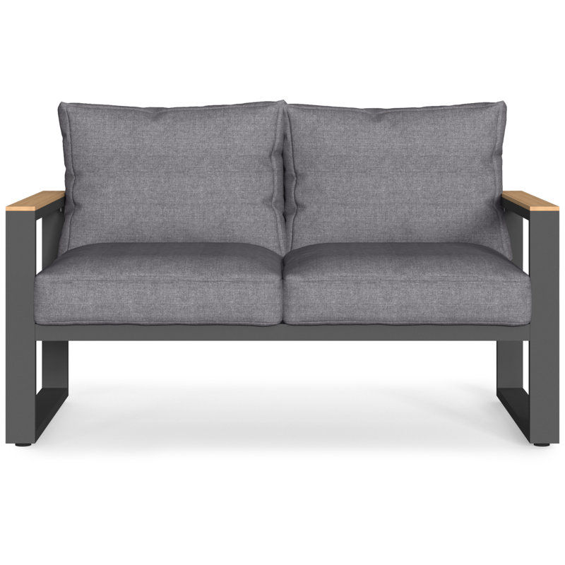 Ebern Designs Kenhorst 52" Outdoor Aluminum Loveseat & Reviews | Wayfair added by sallie tyler