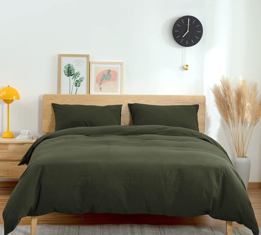 Buy Moss Green 100% Cotton 3 Piece Duvet Cover Set 4 Piece Online in India - Etsy added by Cassie Ware