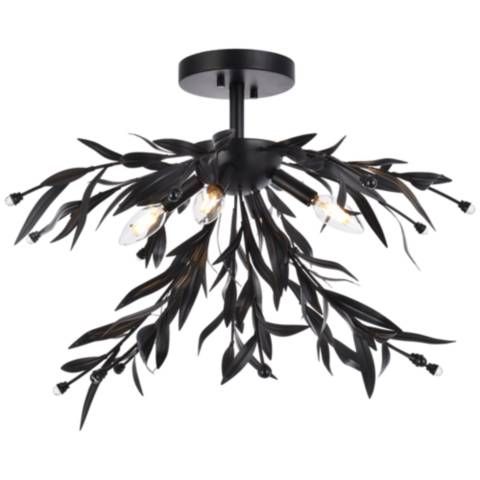 Priscilla 23" Flush Mount In Black - #988H5 | Lamps Plus added by Sandy Schargel Interiors