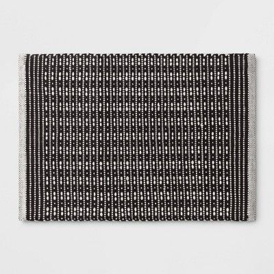Hand Woven Cotton/Wool Accent Rug Black - Threshold™ added by Rachel Plymale