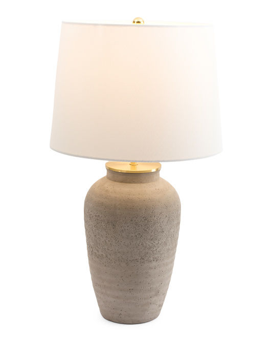 28in Cement Pot Table Lamp | Bedroom | Marshalls added by Carley Chapdelaine