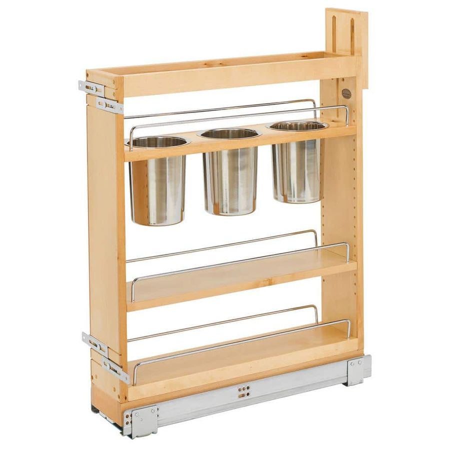 Rev-A-Shelf 25.5 in. H x 5.5 in. W x 21.625 in. D Pull-Out Wood Base Cabinet 4 Shelves with 3 Bins and Soft-Close Slides 448UT-BCSC-5C - The Home Depot added by Kelli French