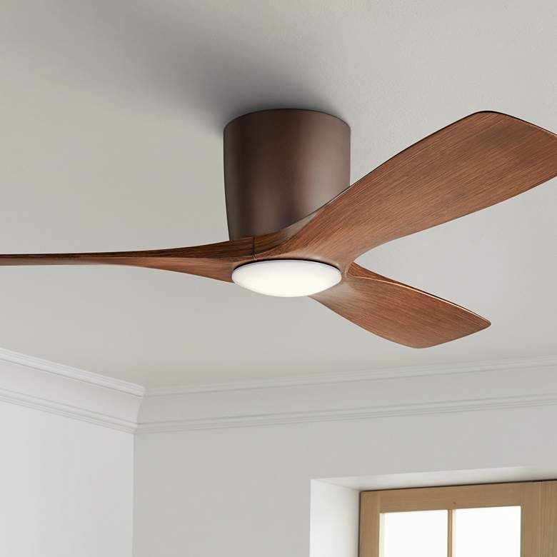 48" Volos Satin Bronze LED Ceiling Fan with Walnut Blades added by Ashley Quick