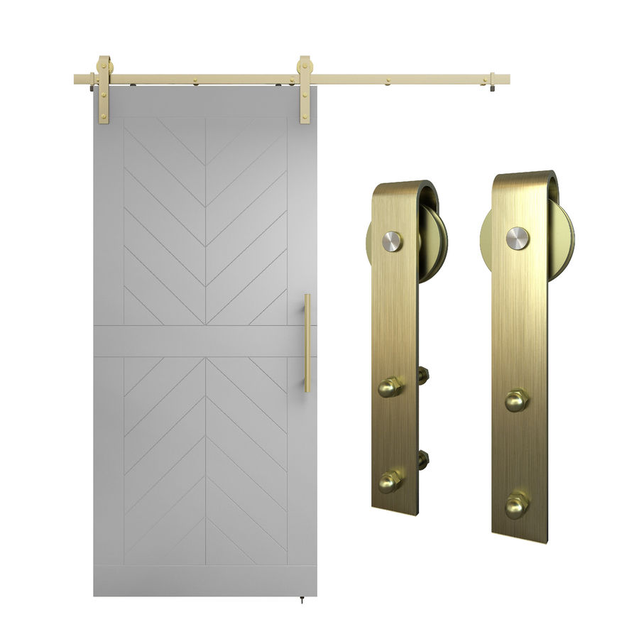 National Hardware 72" Designer Interior Barn Door Kit with Soft Close & Reviews | Wayfair added by Rescued Room Design
