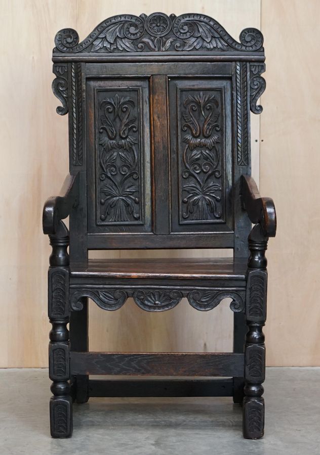 Fine and Rare Original 18th Century 1720 Wainscot Armchair Northern England Oak added by Sarah McNutt