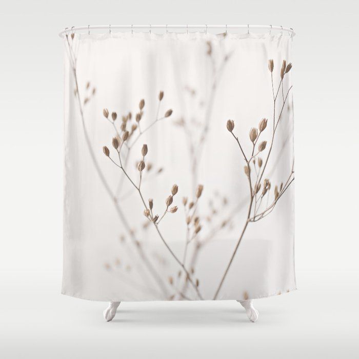 WILDFLOWERS NATURAL BEIGE 1 Shower Curtain by Monika Strigel added by KATHERINE ECK