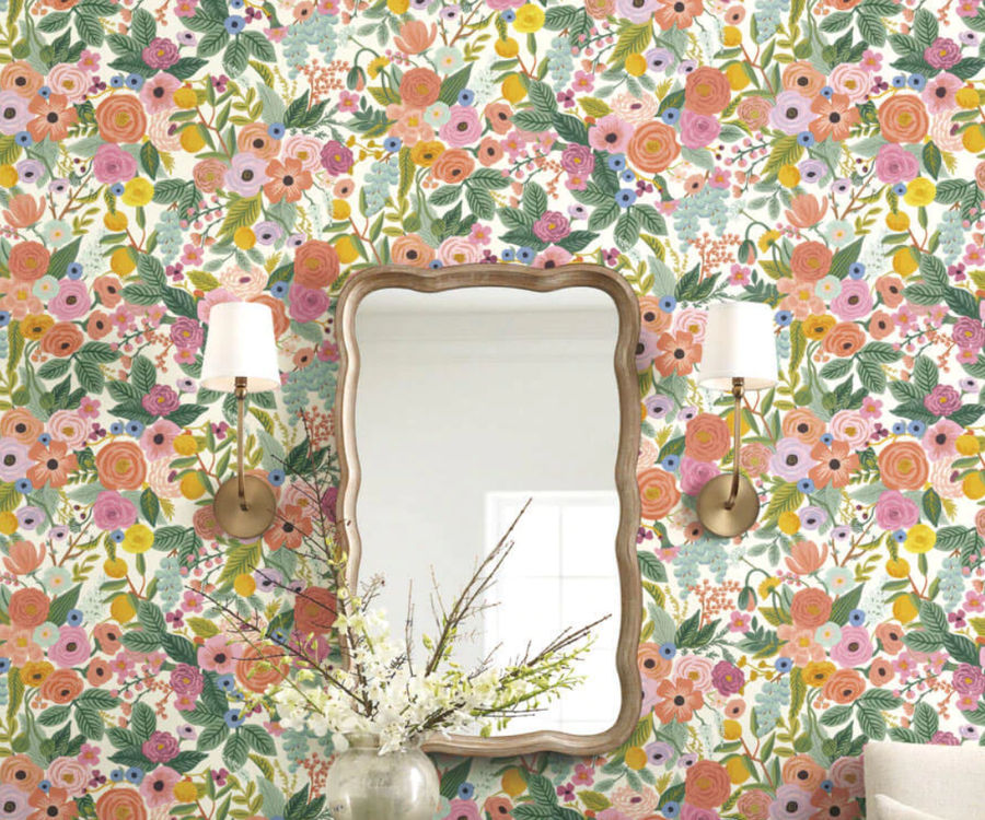 Rifle Paper Co. Garden Party Peel & Stick Wallpaper - Pink added by courtney white