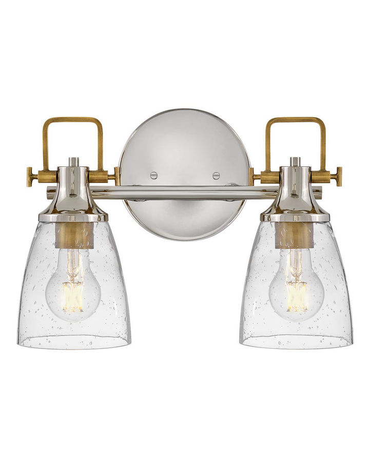 Hinkley Easton Two-Light Bath Vanity Fixture w/ Clear Seedy Glass Shades | Wayfair added by Stacy Roseberry